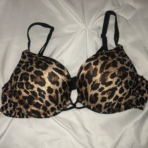 Leopard Victoria Secret miraculous plunge 34A bra